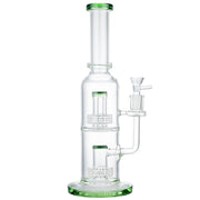(WATER PIPE) 12" DOUBLE UFO PERC WATER PIPE - LIGHT GREEN
