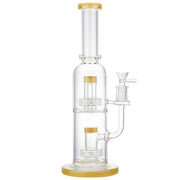 (WATER PIPE) 12" DOUBLE UFO PERC WATER PIPE - AMBER