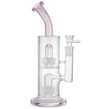 (WATER PIPE) 12" DOUBLE UFO PERC - CLEAR PINK