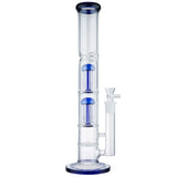 (WATER PIPE) 15.75" DOUBLE TREE PERC - CLEAR