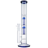 (WATER PIPE) 15.75" DOUBLE TREE PERC - CLEAR