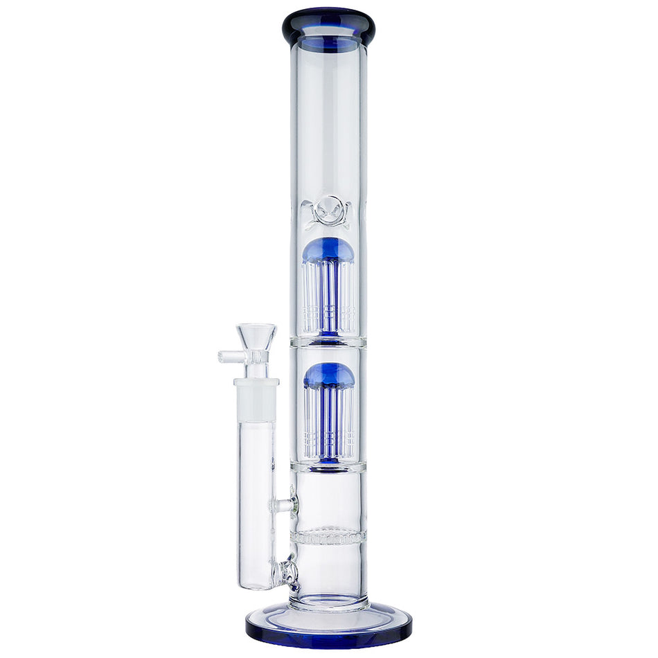 (WATER PIPE) 15.75" DOUBLE TREE PERC - CLEAR