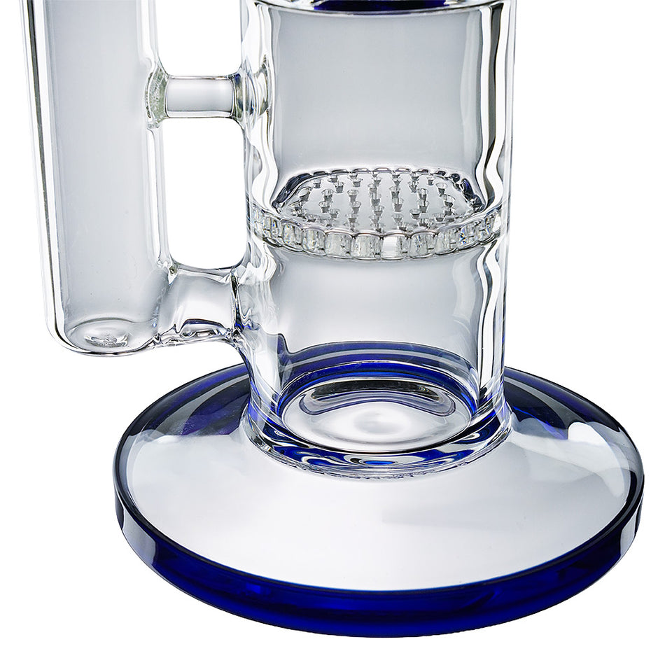 (WATER PIPE) 15.75" DOUBLE TREE PERC - CLEAR