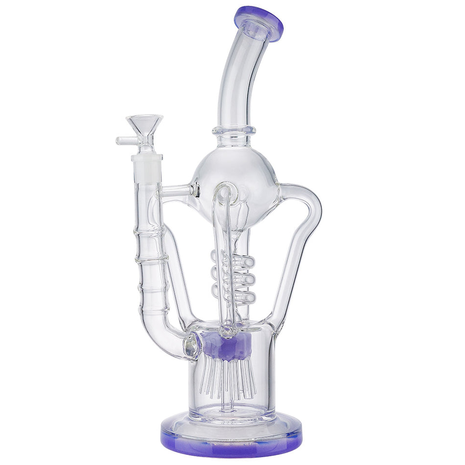 (WATER PIPE) 13" SPHERE ON MULTI PERC - PURPLE