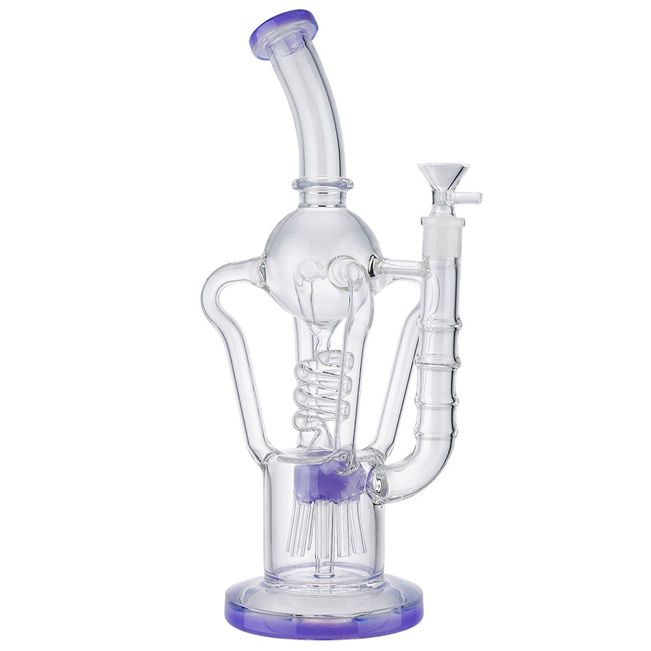 (WATER PIPE) 13" SPHERE ON MULTI PERC - PURPLE