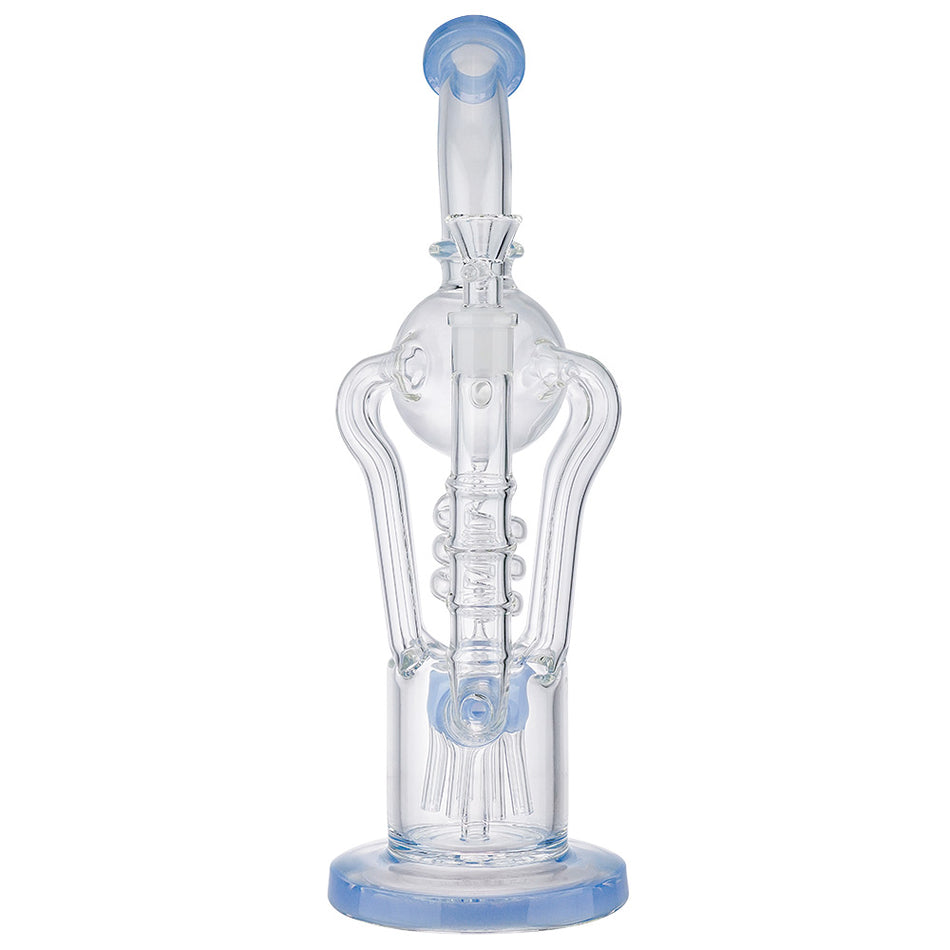 (WATER PIPE) 13" SPHERE ON MULTI PERC - MARBLE BLUE