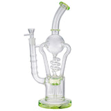 (WATER PIPE) 13" SPHERE ON MULTI PERC - LIME GREEN