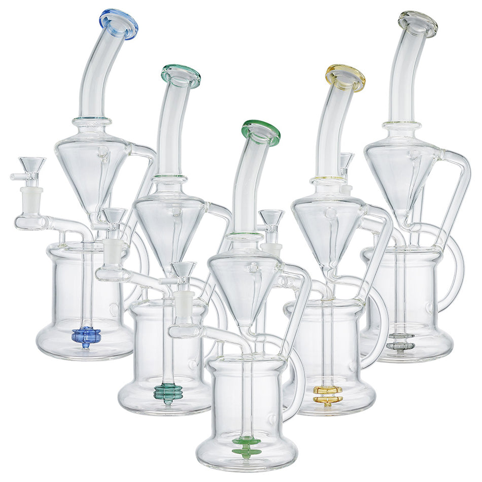 (WATER PIPE) 13.5" CONE JOINT TO BARREL RECYCLER - JADE GREEN