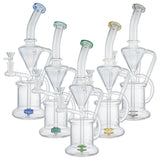 (WATER PIPE) 13.5" CONE JOINT TO BARREL RECYCLER - TEAL