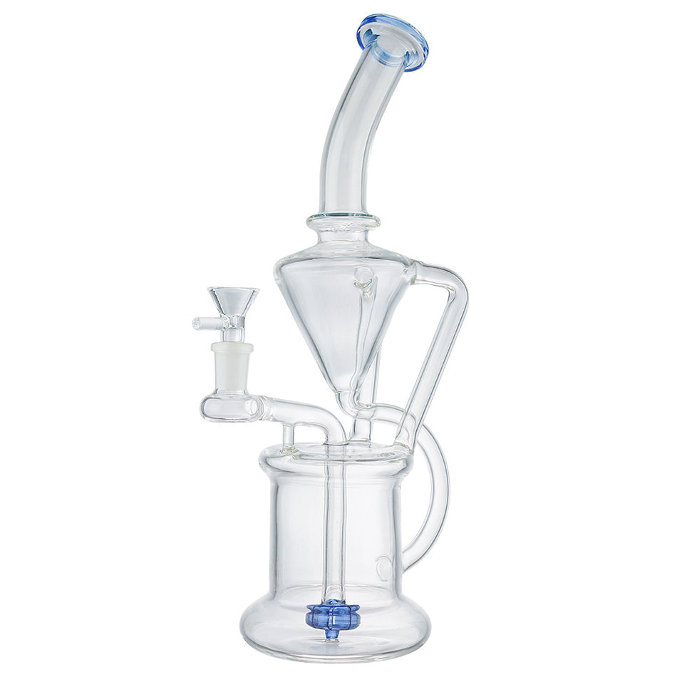 (WATER PIPE) 13.5" CONE JOINT TO BARREL RECYCLER - BLUE
