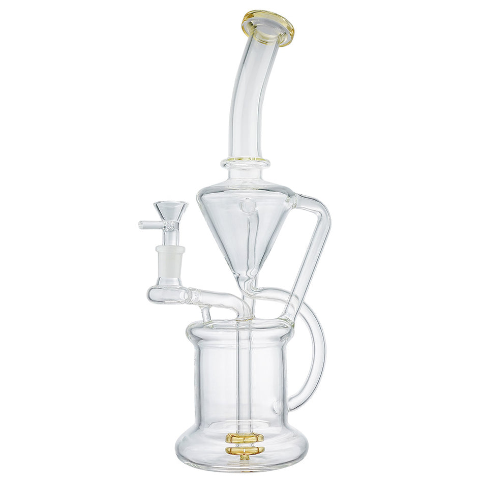 (WATER PIPE) 13.5" CONE JOINT TO BARREL RECYCLER - GOLD