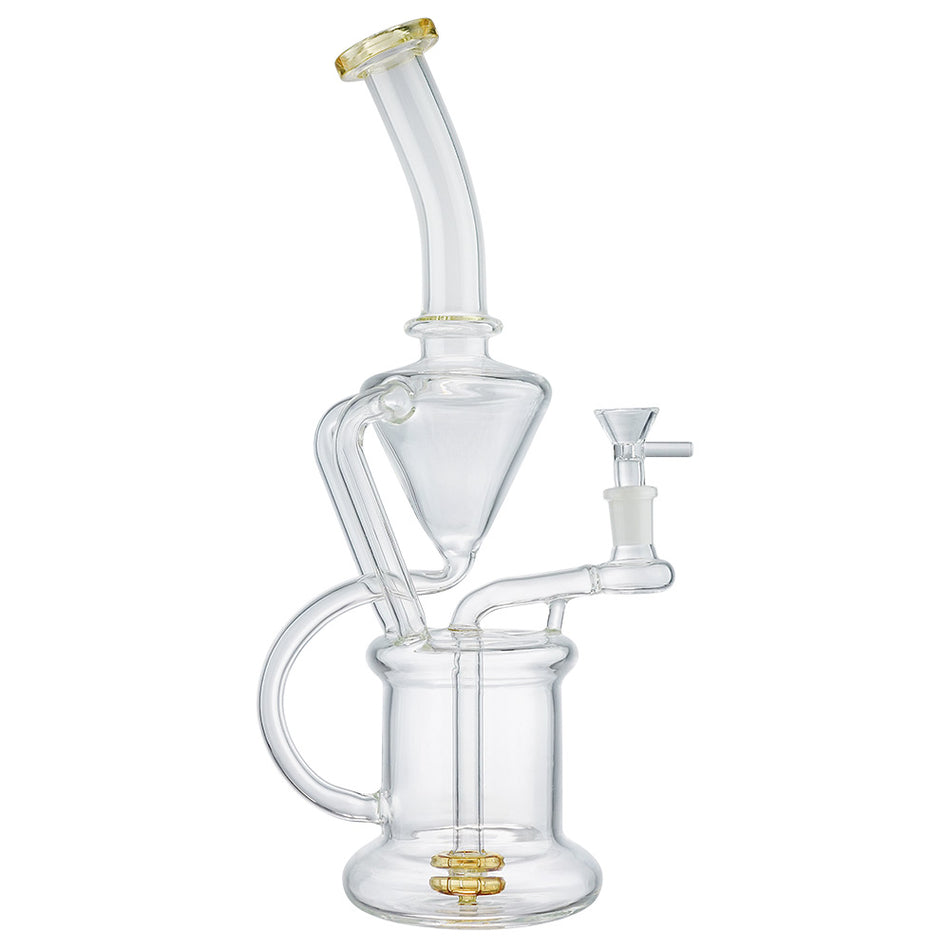 (WATER PIPE) 13.5" CONE JOINT TO BARREL RECYCLER - GOLD