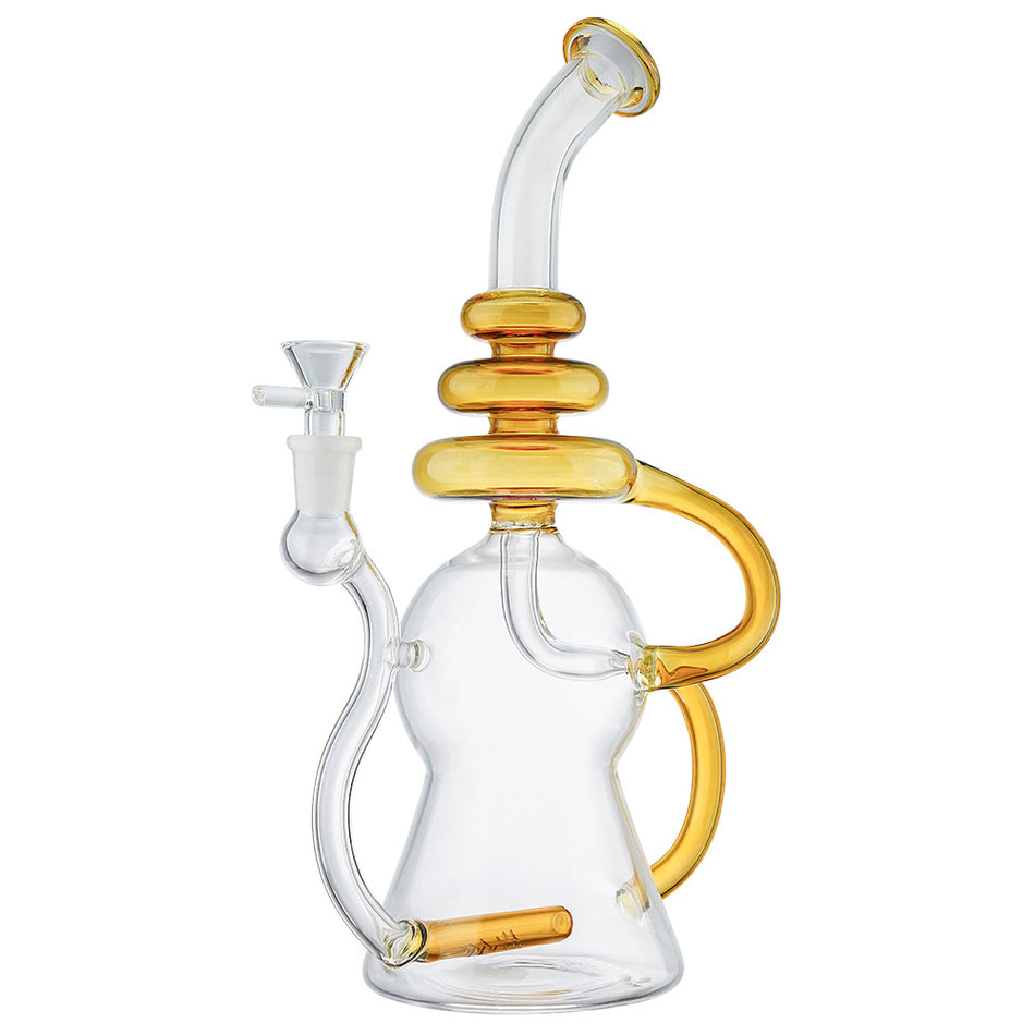 (WATER PIPE) 12.5" TRIPLE DONUTS - AMBER
