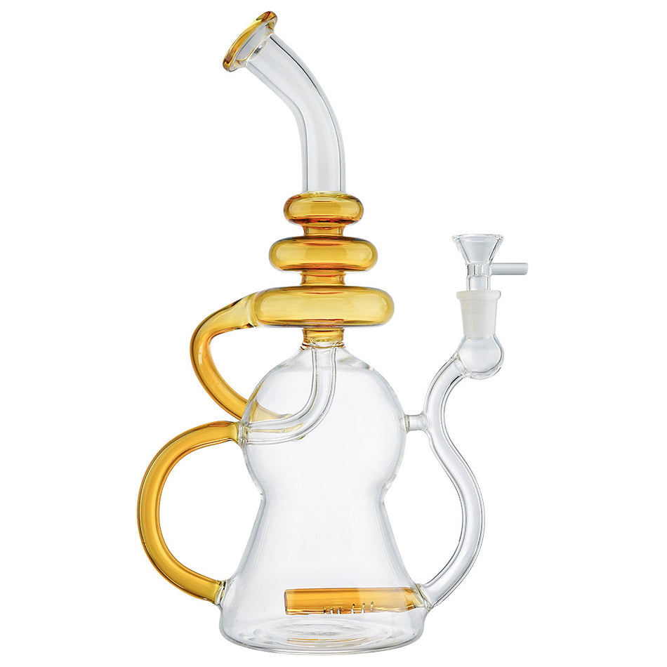 (WATER PIPE) 12.5" TRIPLE DONUTS - AMBER