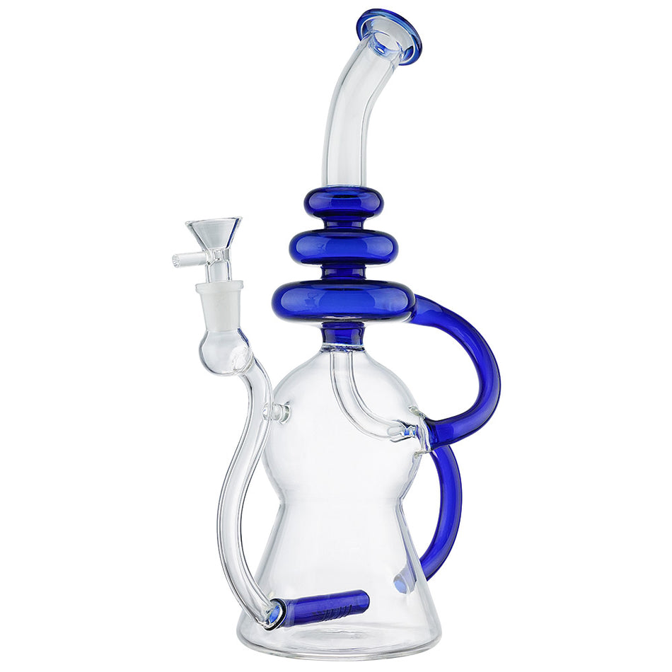 (WATER PIPE) 12.5" TRIPLE DONUTS - BLUE