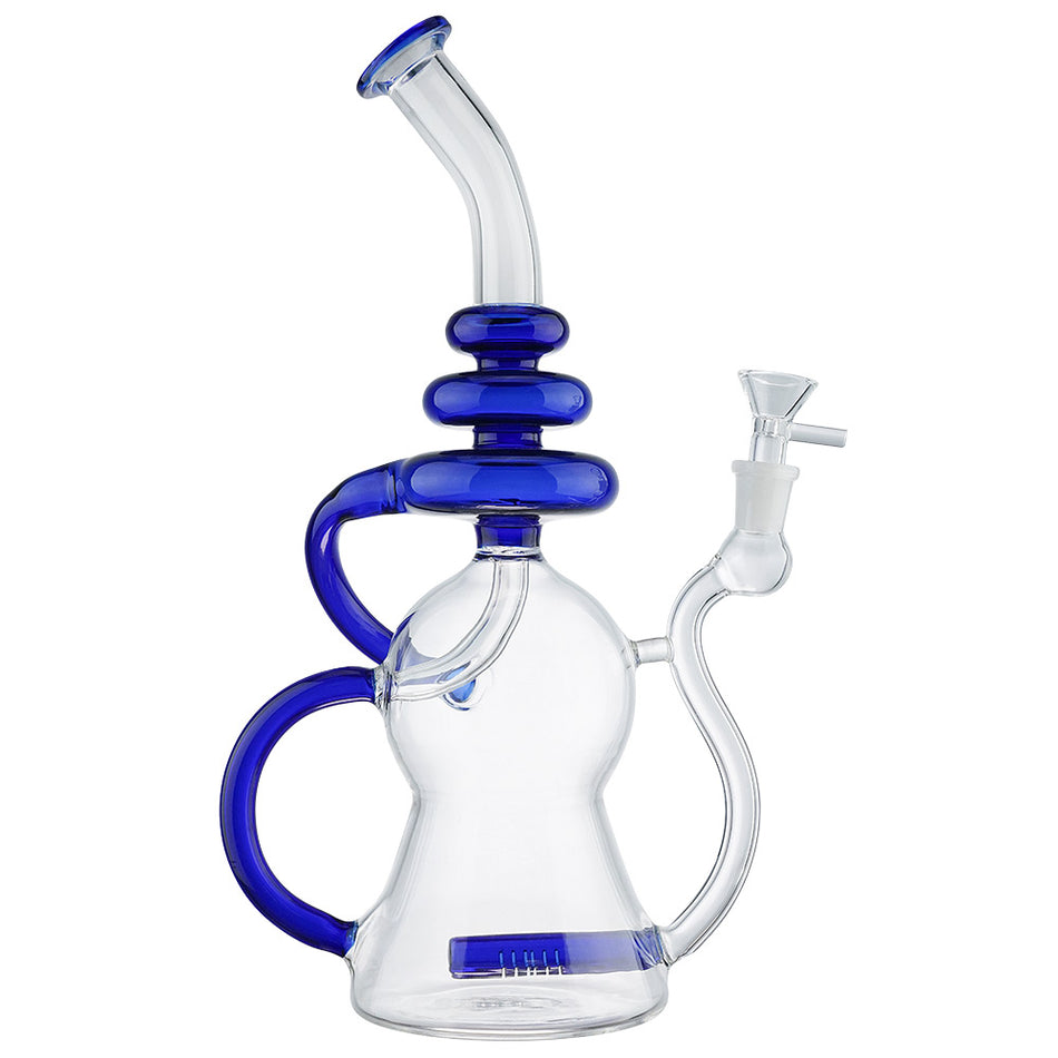 (WATER PIPE) 12.5" TRIPLE DONUTS - BLUE