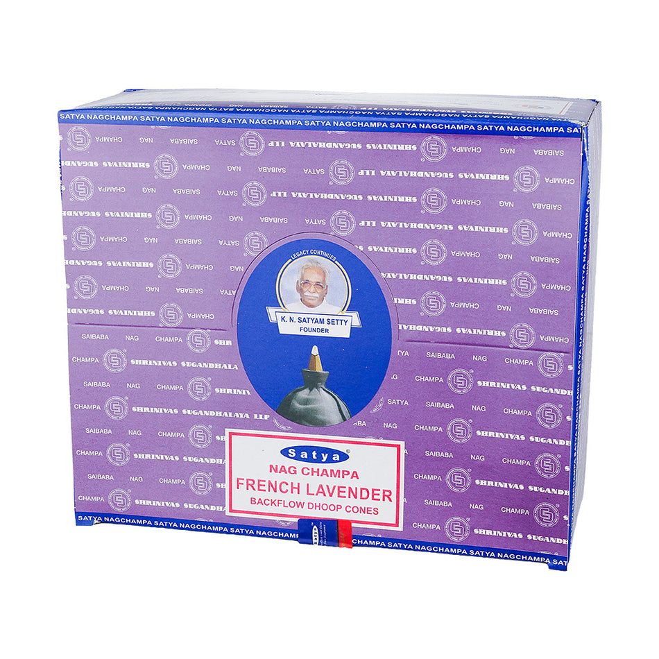 (INCENSE) NAG CHAMPA BACKFLOW DHOOP CONES STYA 10CT - FRENCH LAVENDER