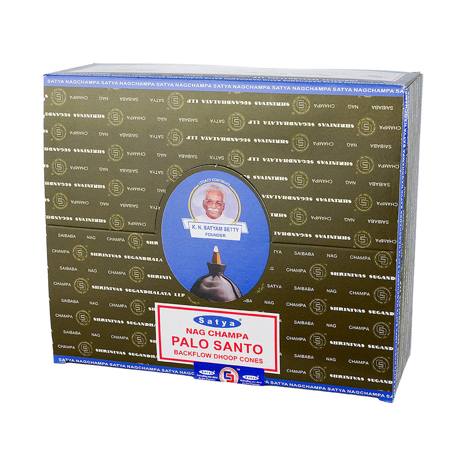(INCENSE) NAG CHAMPA BACKFLOW DHOOP CONES STYA 10CT - PALO SANTO