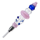 (NECTAR STRAW) CERAMIC SCREW TIP WITH WATER PIPE - BLUE PINK