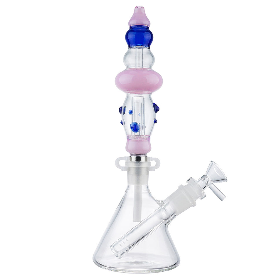(NECTAR STRAW) CERAMIC SCREW TIP WITH WATER PIPE - BLUE PINK