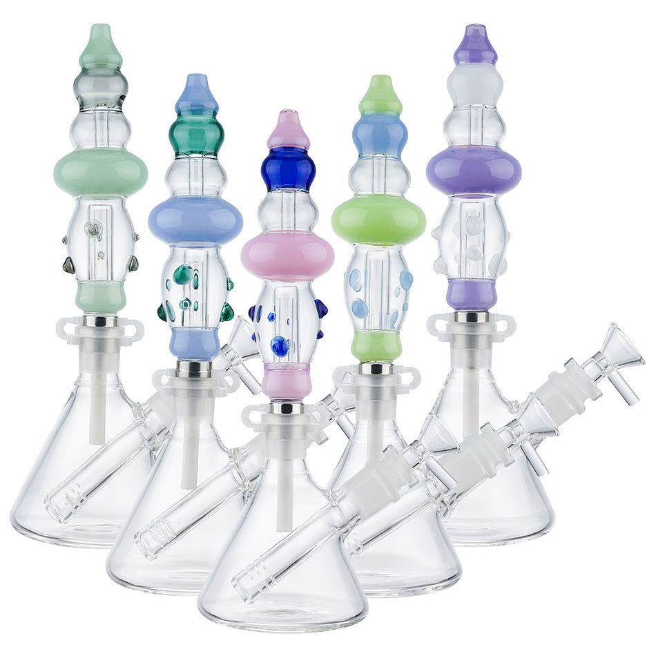 (NECTAR STRAW) CERAMIC SCREW TIP WITH WATER PIPE - JADE BLUE LIME