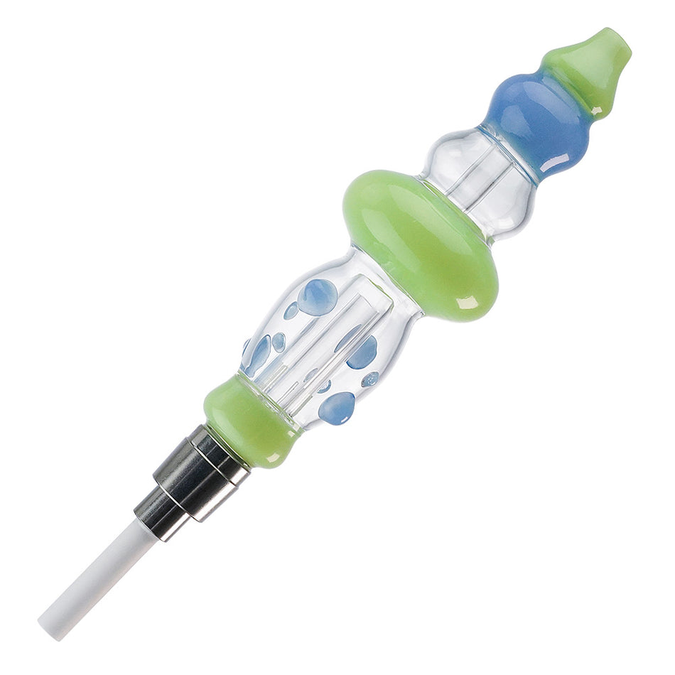 (NECTAR STRAW) CERAMIC SCREW TIP WITH WATER PIPE - JADE BLUE LIME