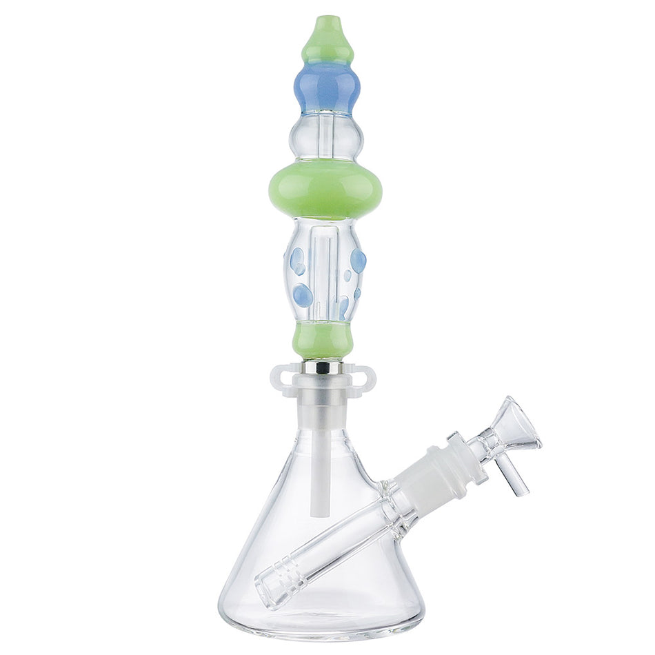(NECTAR STRAW) CERAMIC SCREW TIP WITH WATER PIPE - JADE BLUE LIME
