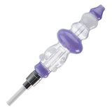 (NECTAR STRAW) CERAMIC SCREW TIP WITH WATER PIPE - WHITE PURPLE