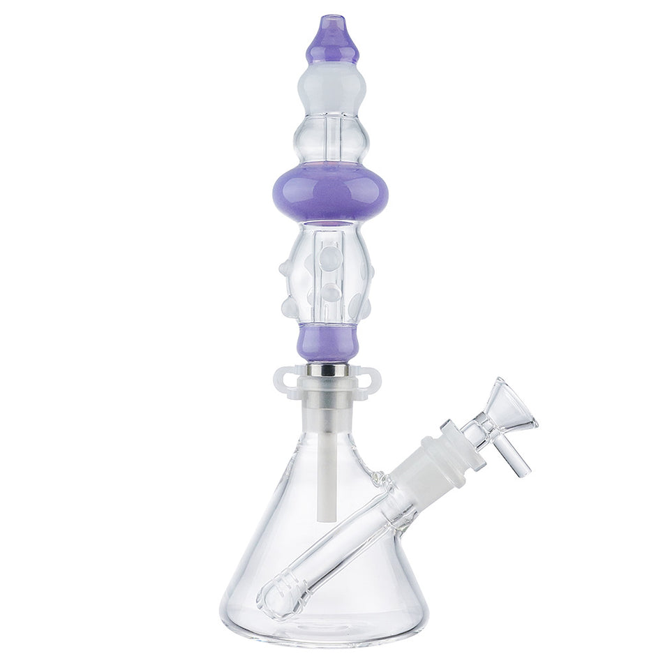 (NECTAR STRAW) CERAMIC SCREW TIP WITH WATER PIPE - WHITE PURPLE