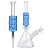 (NECTAR STRAW) FREEZABLE CERAMIC SCREW TIP WITH WATER PIPE - BLUE
