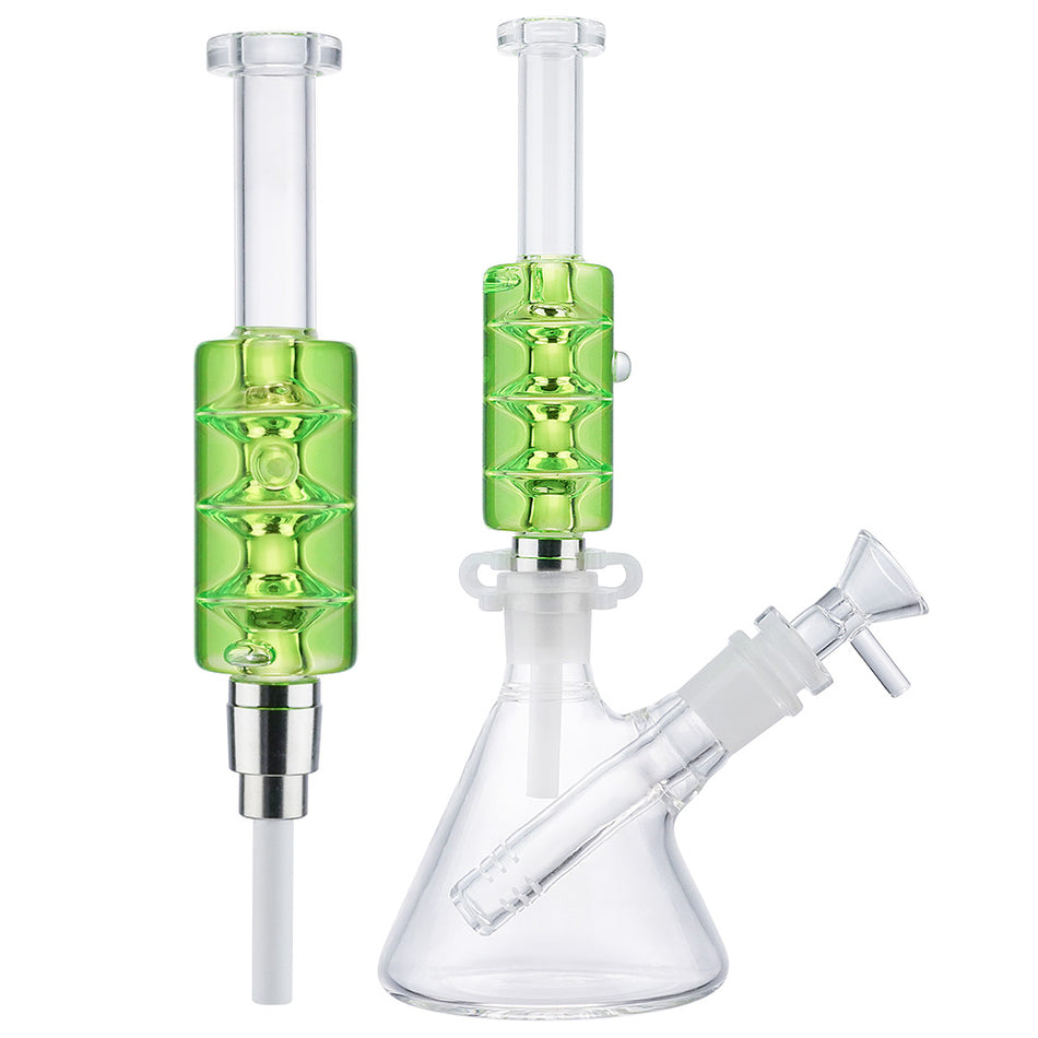 (NECTAR STRAW) FREEZABLE CERAMIC SCREW TIP WITH WATER PIPE - GREEN