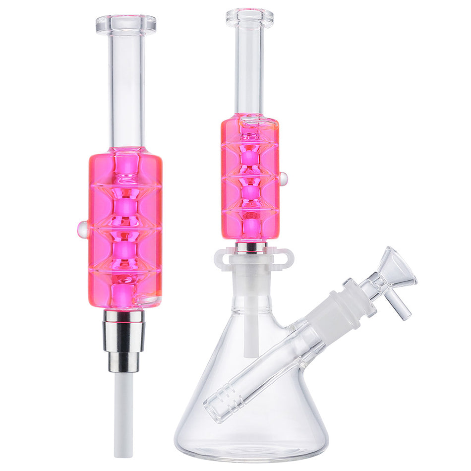 (NECTAR STRAW) FREEZABLE CERAMIC SCREW TIP WITH WATER PIPE - PINK