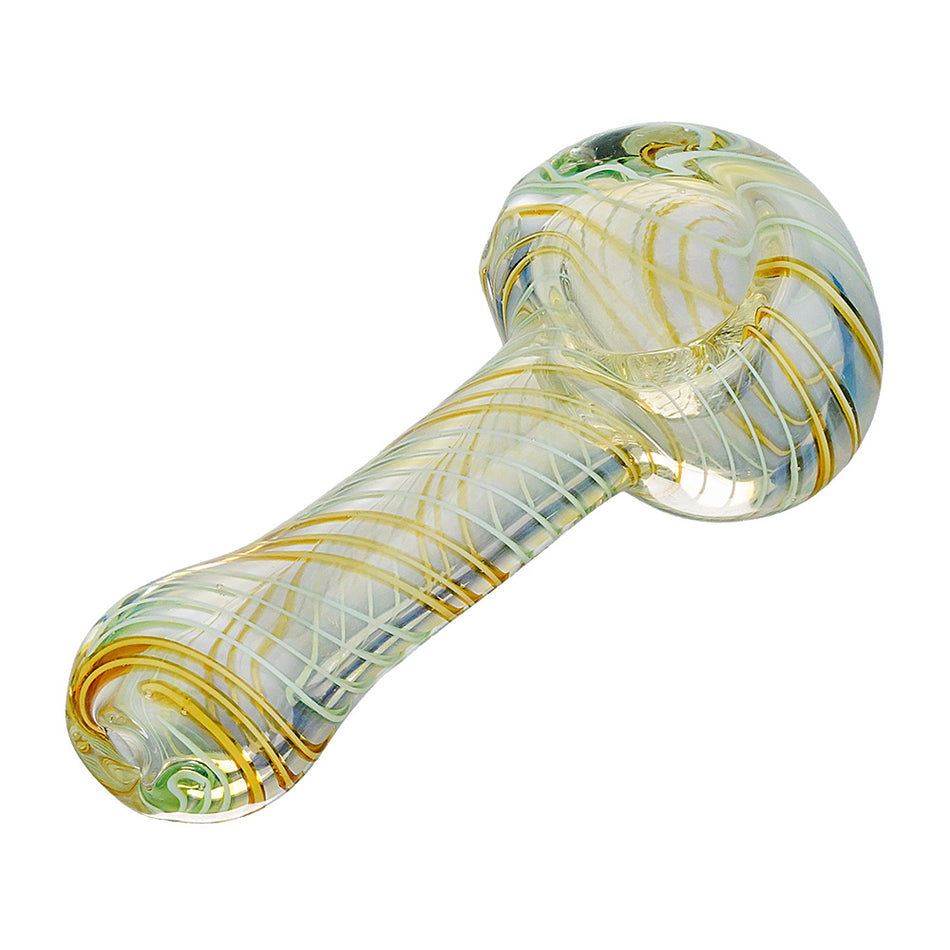 (HAND PIPE) 4" HEAVY STRIPE SWIRL - ASSORTED COLOR