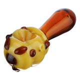 (HAND PIPE) 5.25" HONEYCOMB BOWL - AMBER