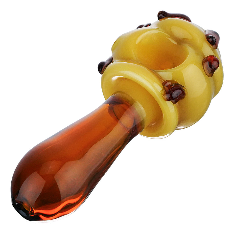 (HAND PIPE) 5.25" HONEYCOMB BOWL - AMBER