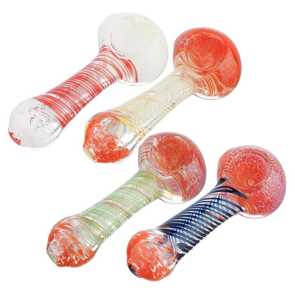 (HAND PIPE) 3.5" SWIRL STRIPE - ASSORTED