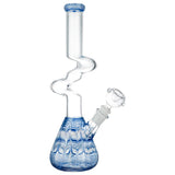 (WATER PIPE) 12" ZONG WITH FEATHER DESIGN - BLUE