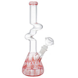 (WATER PIPE) 12" ZONG WITH FEATHER DESIGN - RED