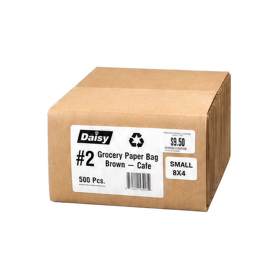 GROCERY PAPER BAG 8" X 4" 500CT - #2 SMALL