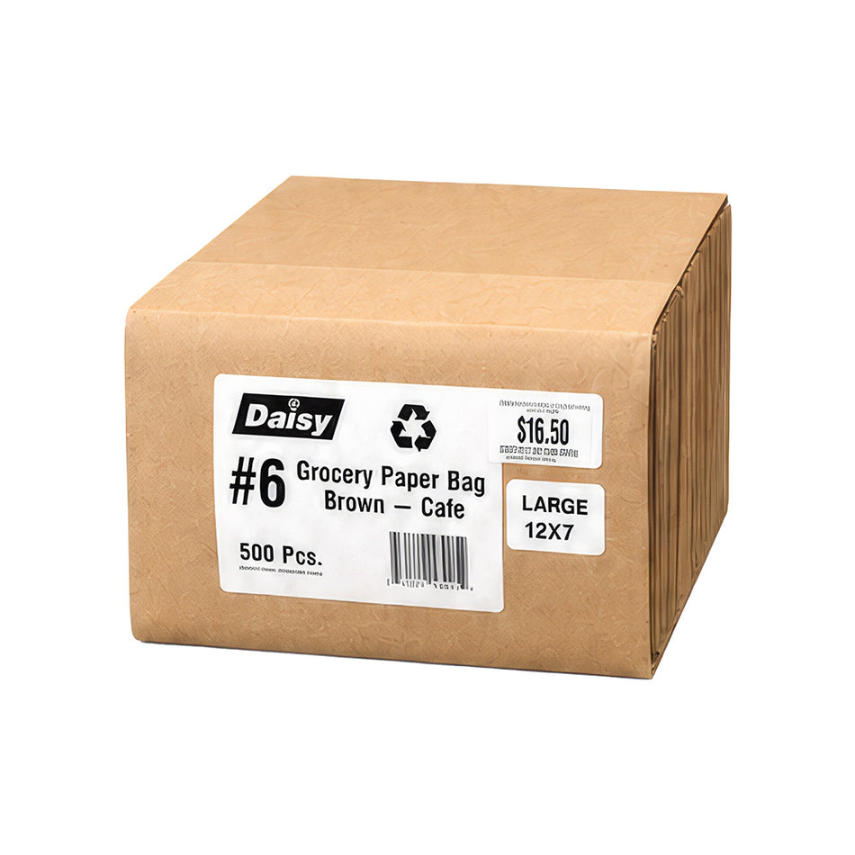 GROCERY PAPER BAG 12" X 7" 500CT - #6 LARGE