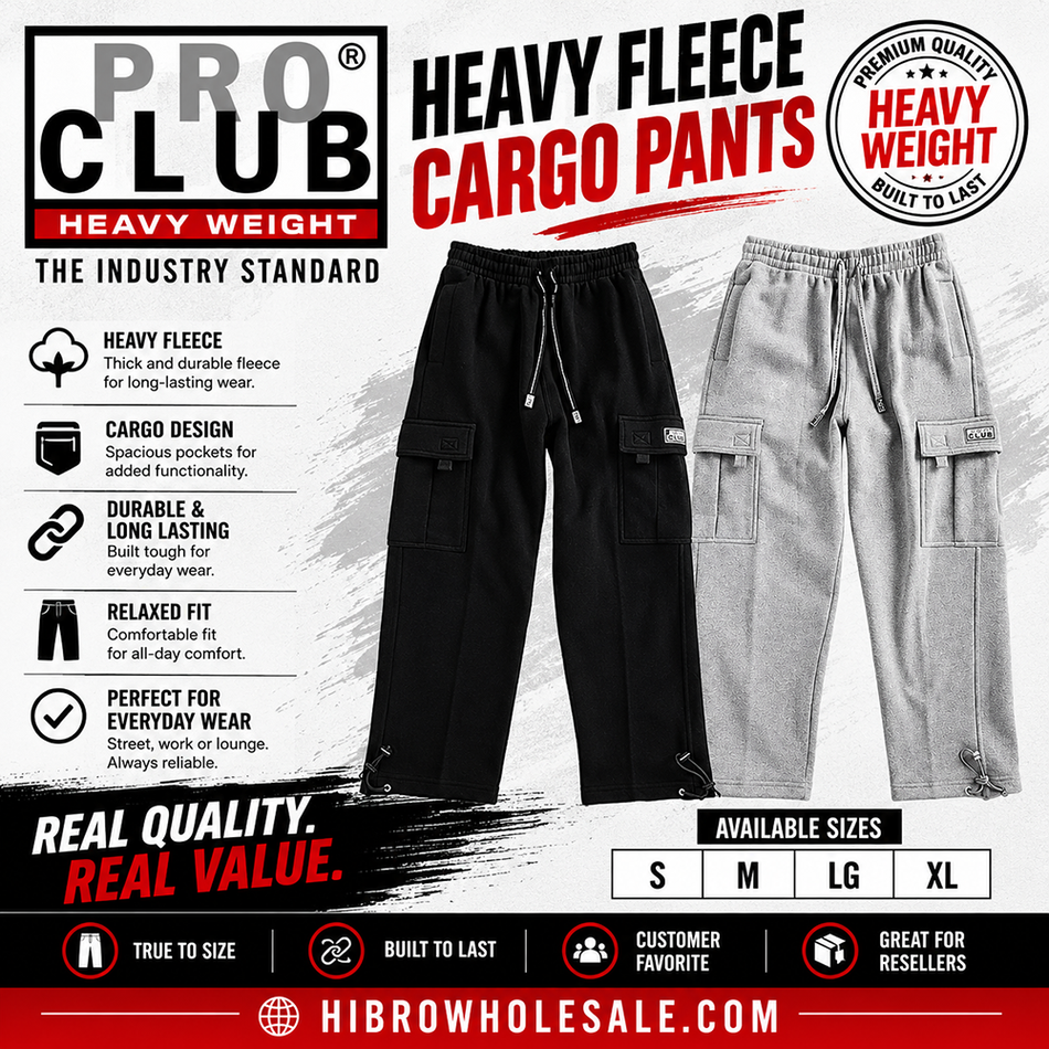 (T-SHIRTS) PROCLUB HEAVY FLEECE CARGO PANTS