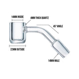 (BANGER) QUARTZ BANGER FLAT TOP 45° 14M - 4MM