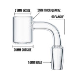 (BANGER) QUARTZ BANGER FLAT TOP 14mm 90°