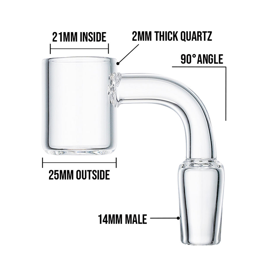 (BANGER) QUARTZ BANGER FLAT TOP 14mm 90°