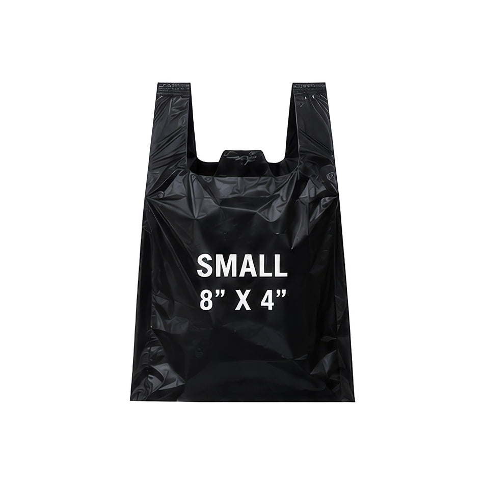 REUSABLE GROCERY BAG SMALL 8" X 4" 57 MIC 300CT - BLACK