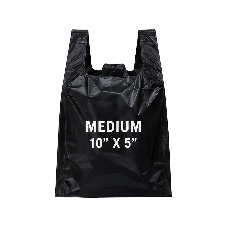 REUSABLE GROCERY BAG MEDIUM 10" X 5" 57 MIC 300CT - BLACK