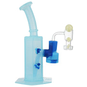 (SILICONE) 8" STARTUS HIVE HEX BEE RIG WITH SLURPER SET - MARBLE BLUE