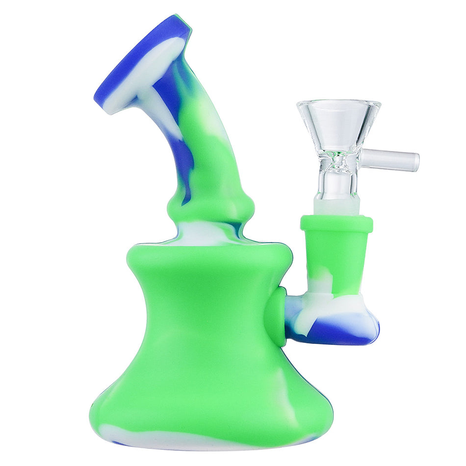 (RIG) 5" SILICONE RIG - GREEN BLUE
