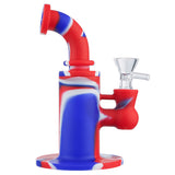 (WATER PIPE) 6.3" SILICON - BLUE WHITE