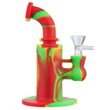 (WATER PIPE) 6.3" SILICON - GREEN RED